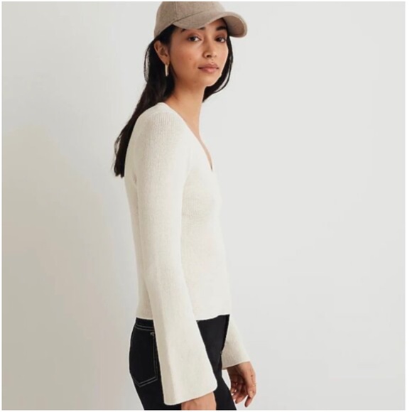 NWT Madewell Knit Bell Sleeve Sweater - Picture 2 of 6